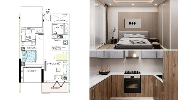 Апартаменты в комплексе Alef Noon Residence от Albait Al Duwaliy в районе JVC в Дубае